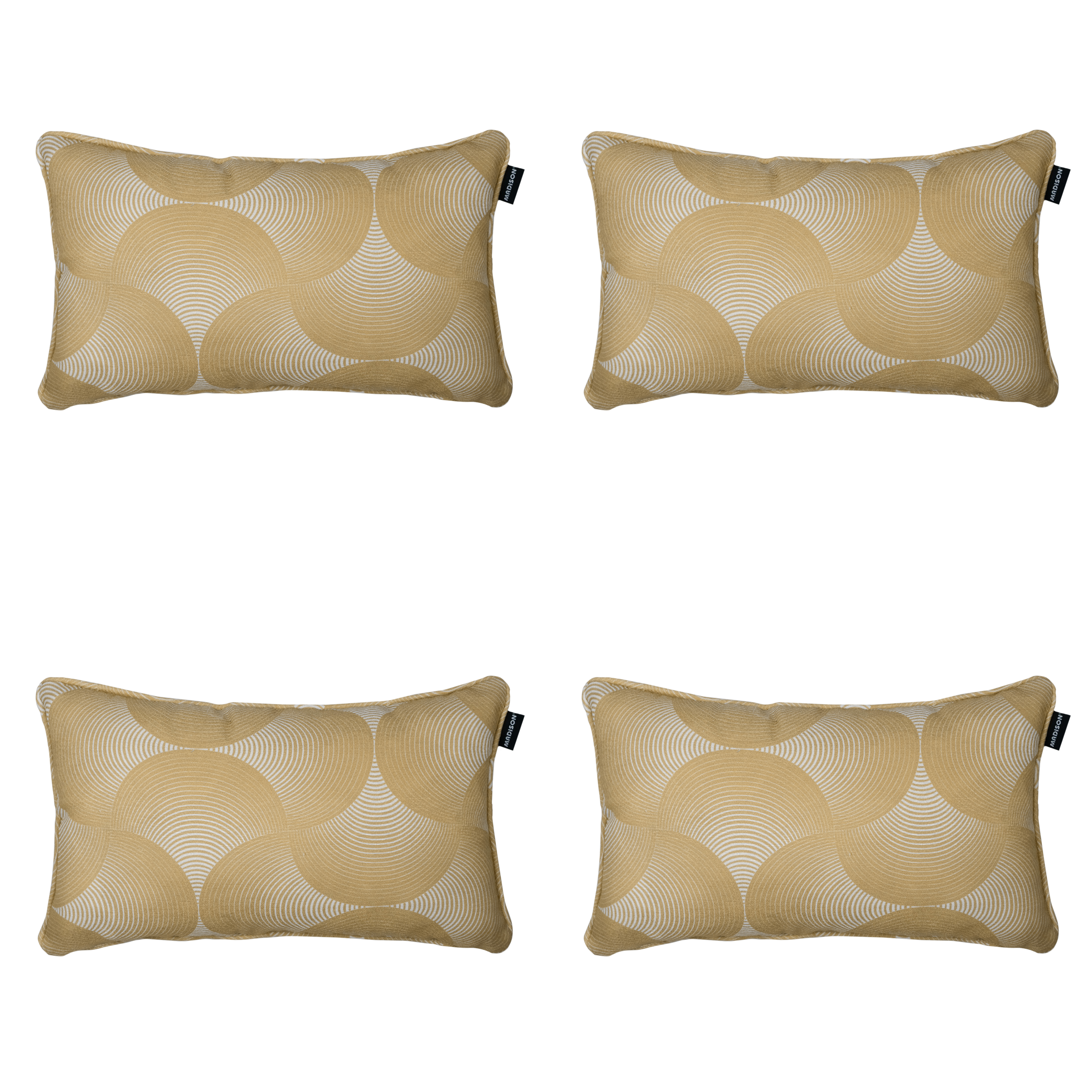 Madison sierkussen Napels - geel - 30x50x10cm - set van 4