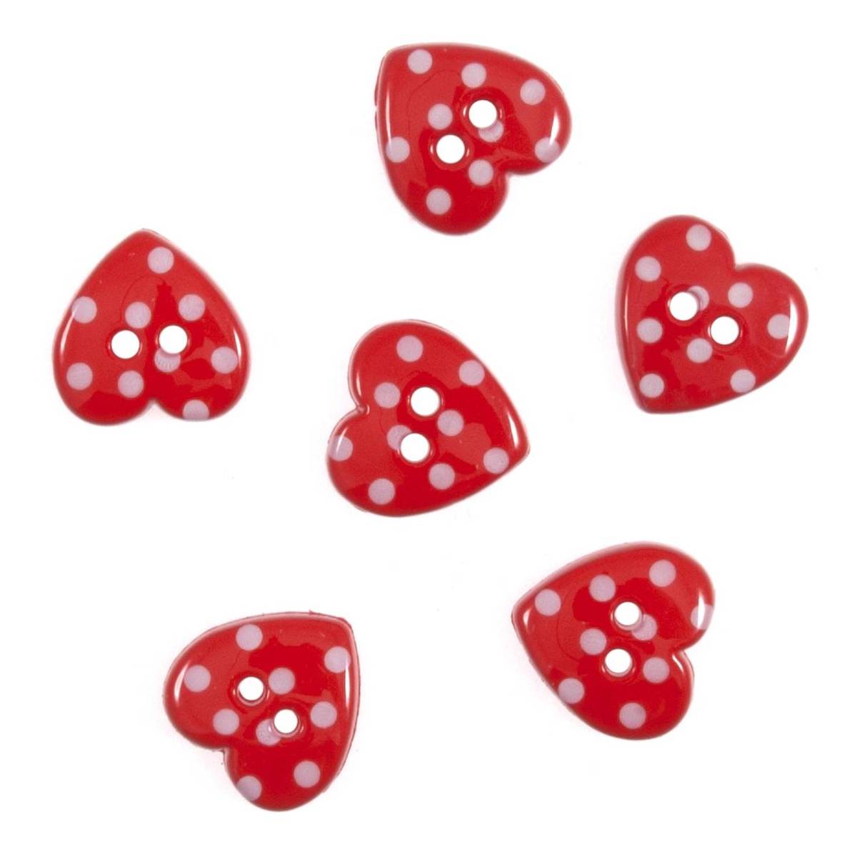Trimits Dotty Heart Craft Buttons 6 Pieces