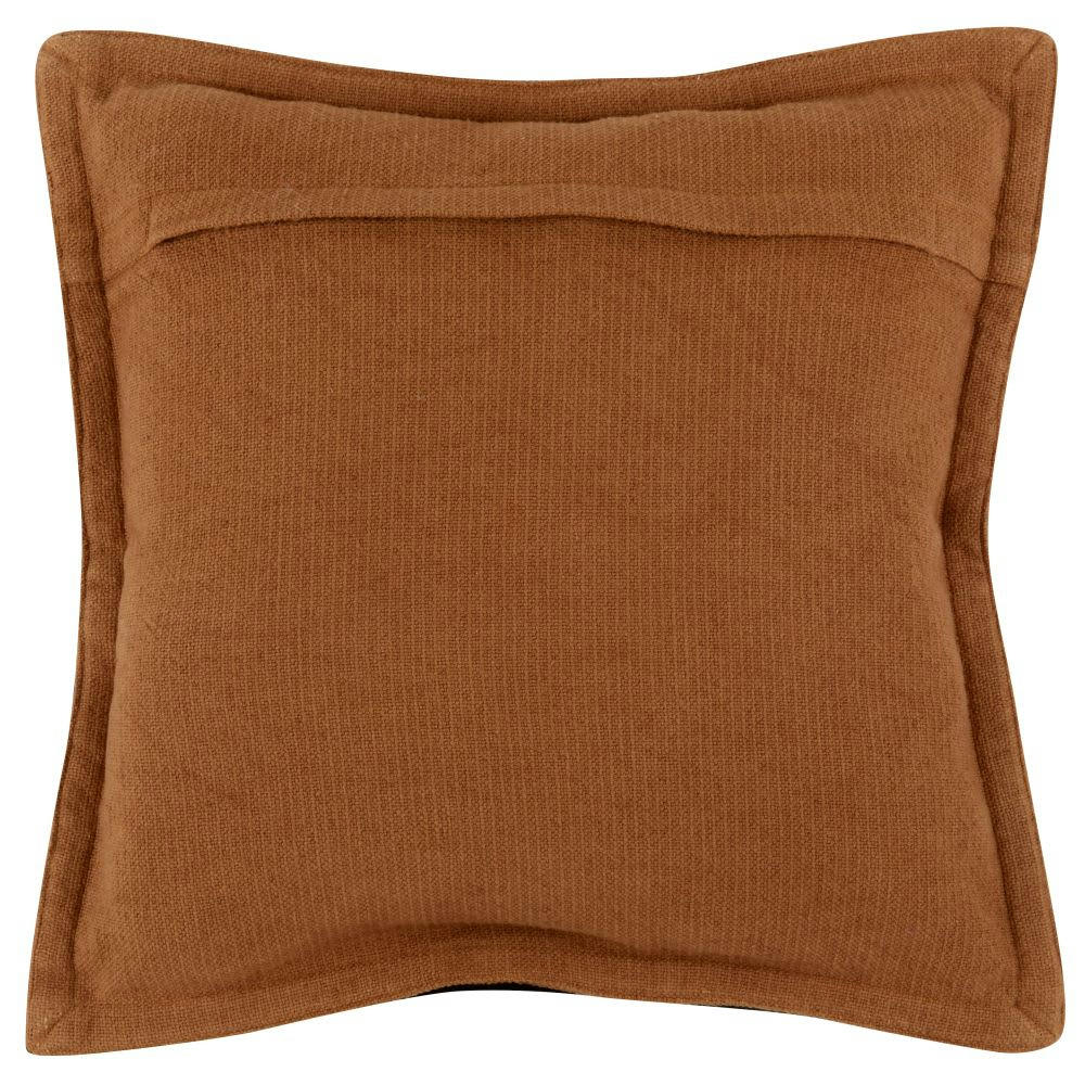 - Housse de coussin en coton et lin jaune ocre 40x40