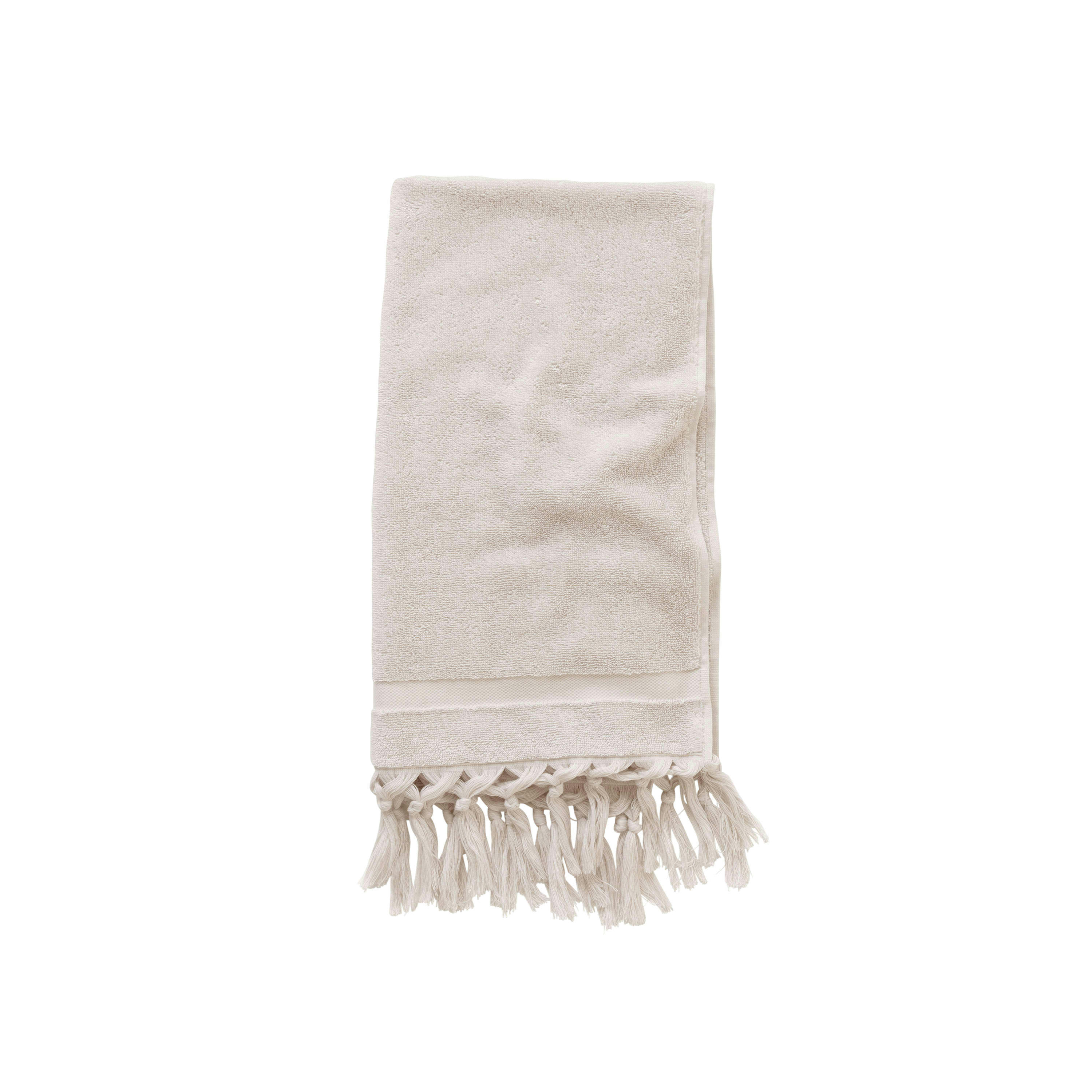 MADELEINE - Serviette invité bouclette de coton bouclette uni beige 30 x 50 cm