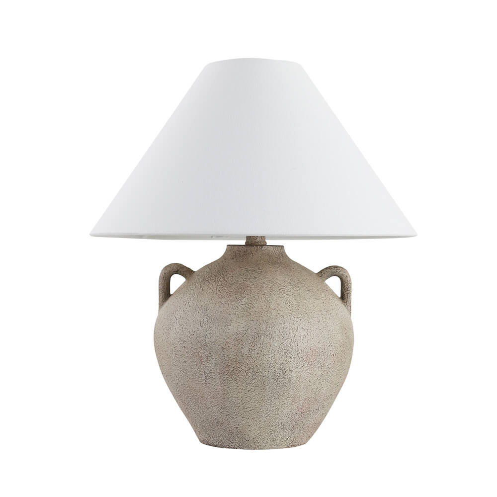 HOME DELUXE Grote Tafellamp in Steenlook RITA - Wit