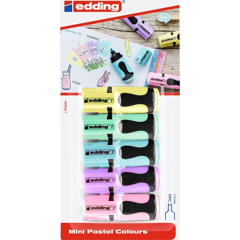 Leuchtstift 5er-Set Textmarker mini