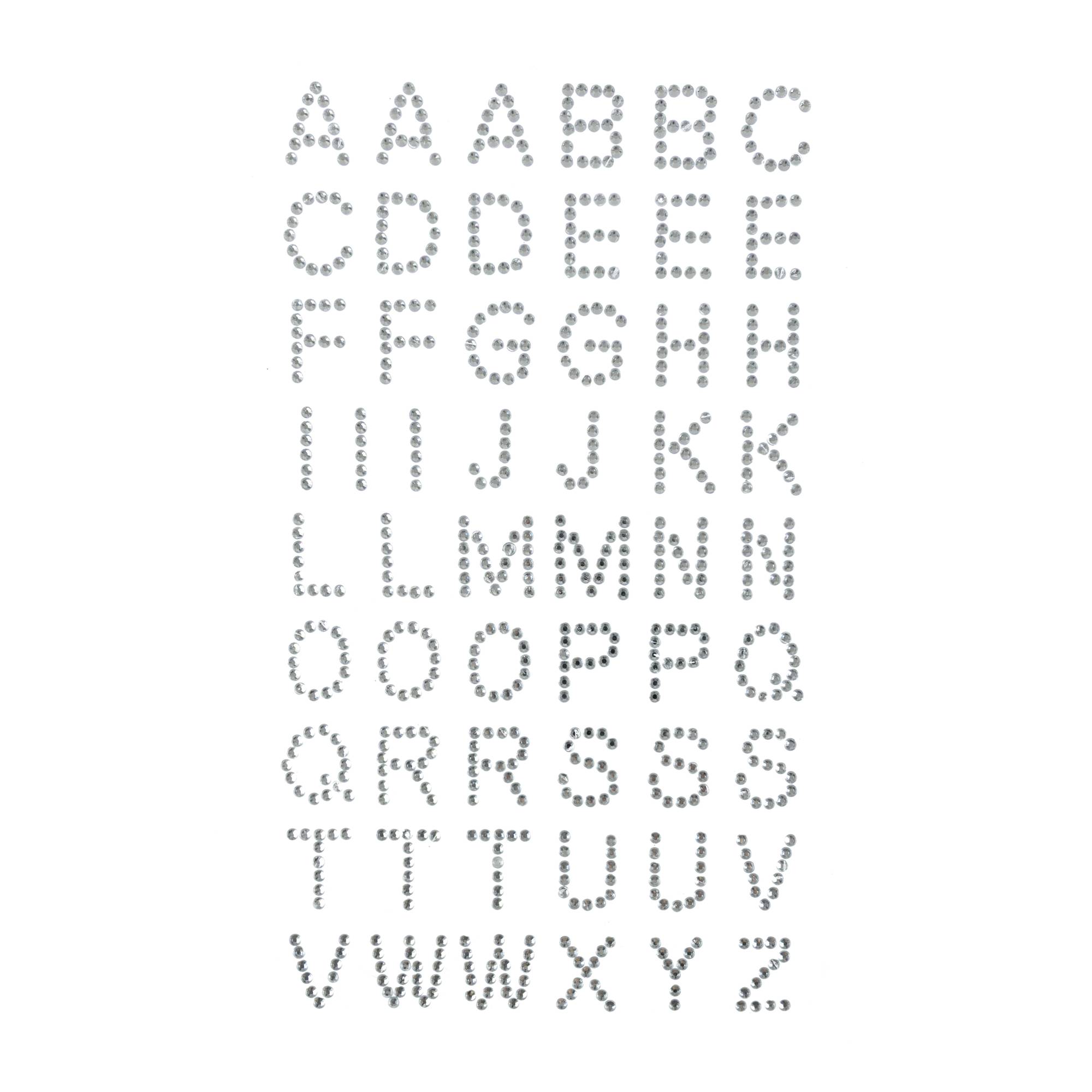 Clear Gem Alphabet Stickers