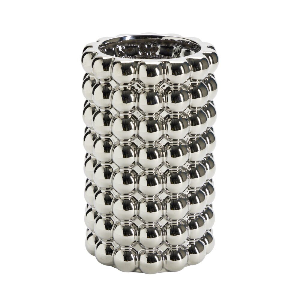 Vase bubble en céramique métallisée doré ou argenté Ø16xH24,5cm (2 modèles)