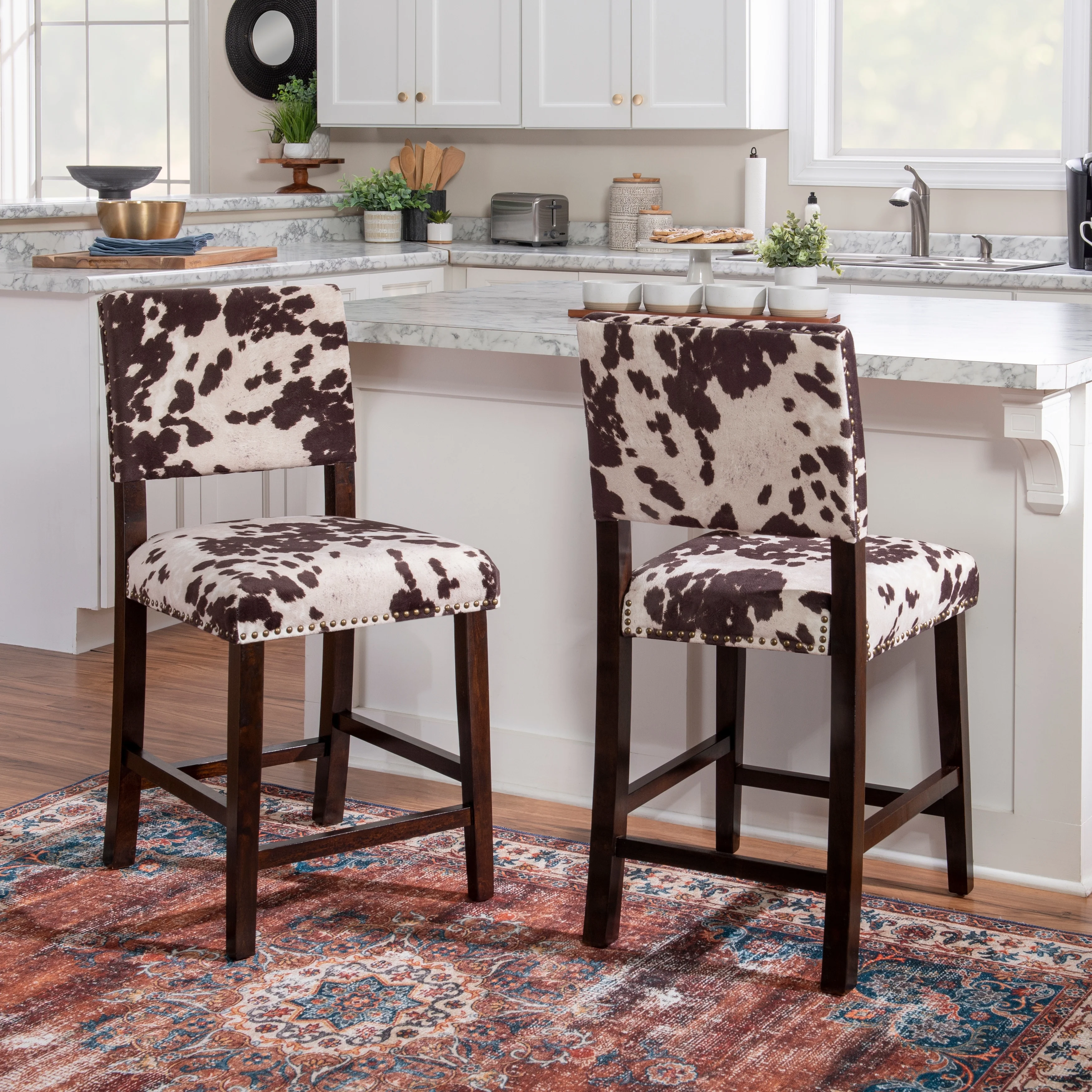Holcombe Cow Print Counter Stool