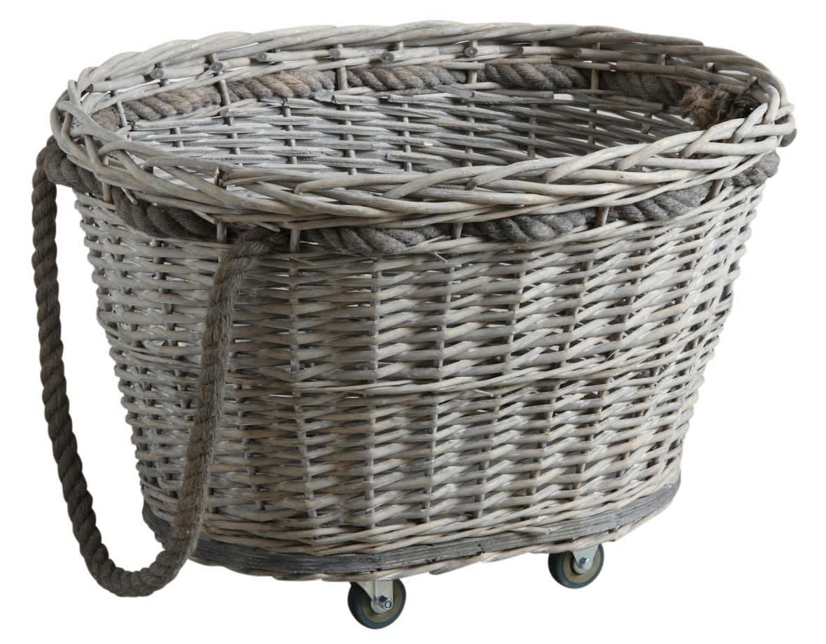 - Chariot à bûches en éclisse grise