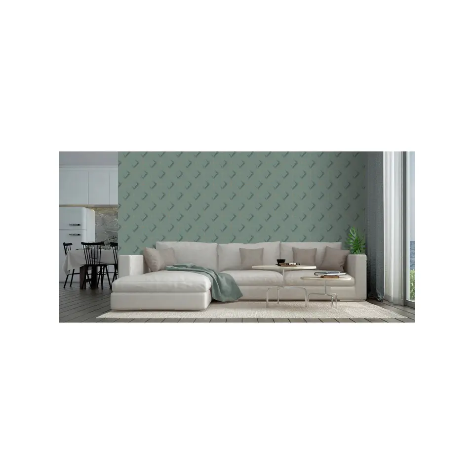 Dutch Wallcoverings - Galactik ruit groen/goud - 0,53x10,05m