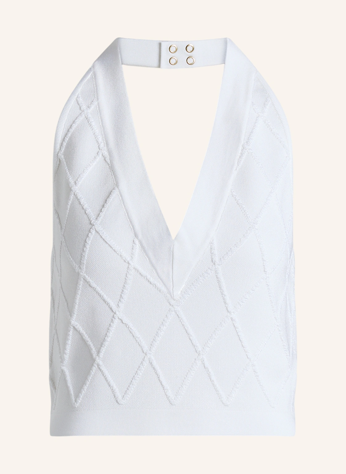BALMAIN Rückenfreies Top aus gestepptem Strick