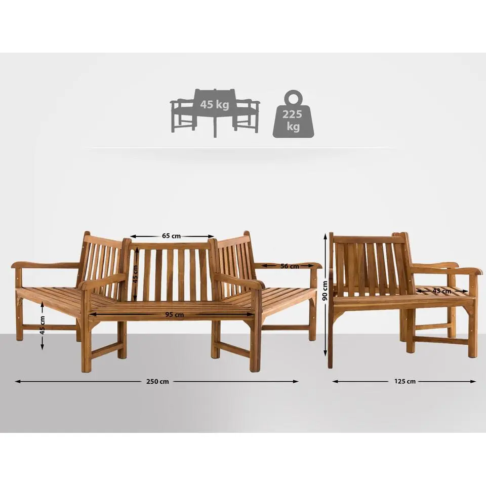 CLP Teakbank Kenna 250 cm