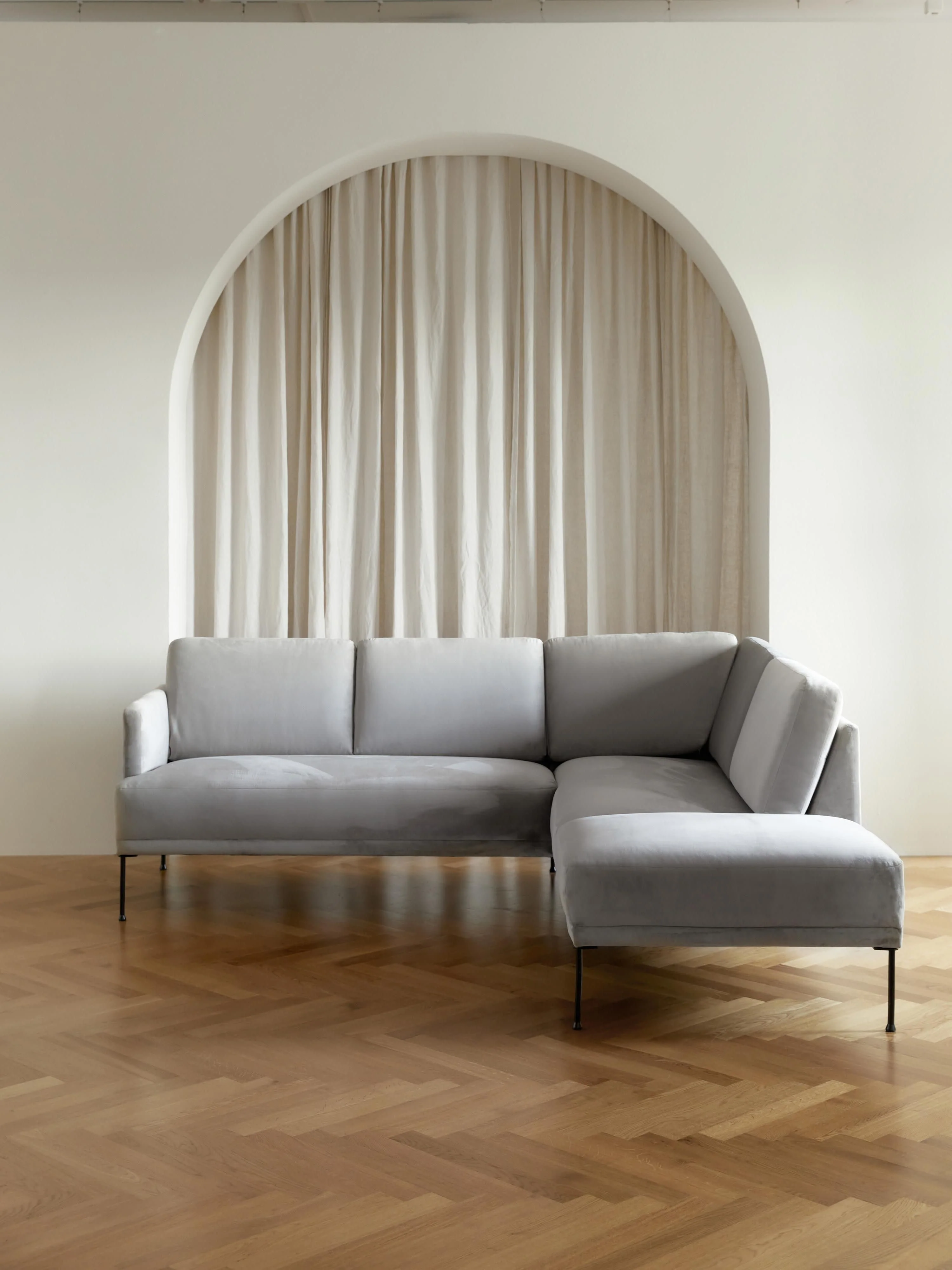 Samt-Ecksofa Fluente