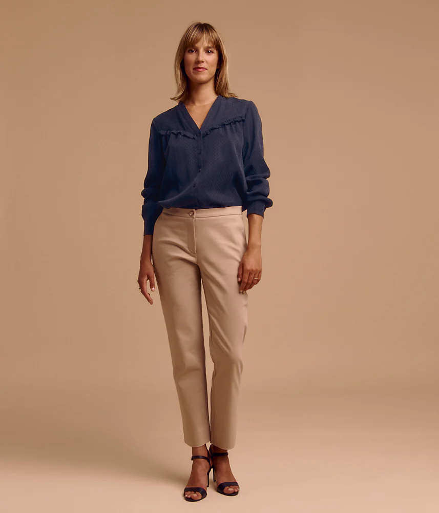 Pantalon droit en coton stretch PICOLINO85/85318/010