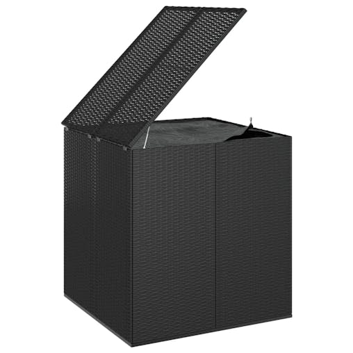 NNEVL Garden Cushion Box PE Rattan 100x97.5x104 cm Black