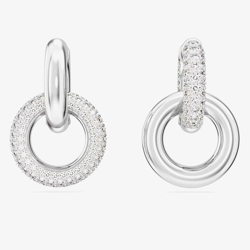 Swarovski Swarovski Dextera White Interlocking Loop Rhodium Plated Earrings 5671807