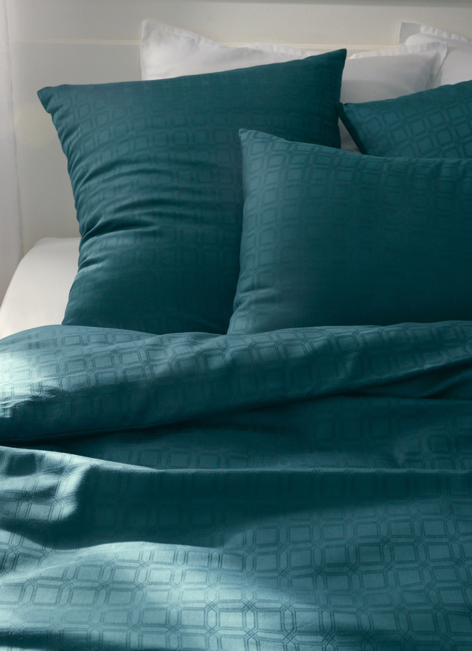 HOUSSE DE COUETTE EN JACQUARD DE COTON ULYSSE ÉMERAUDE