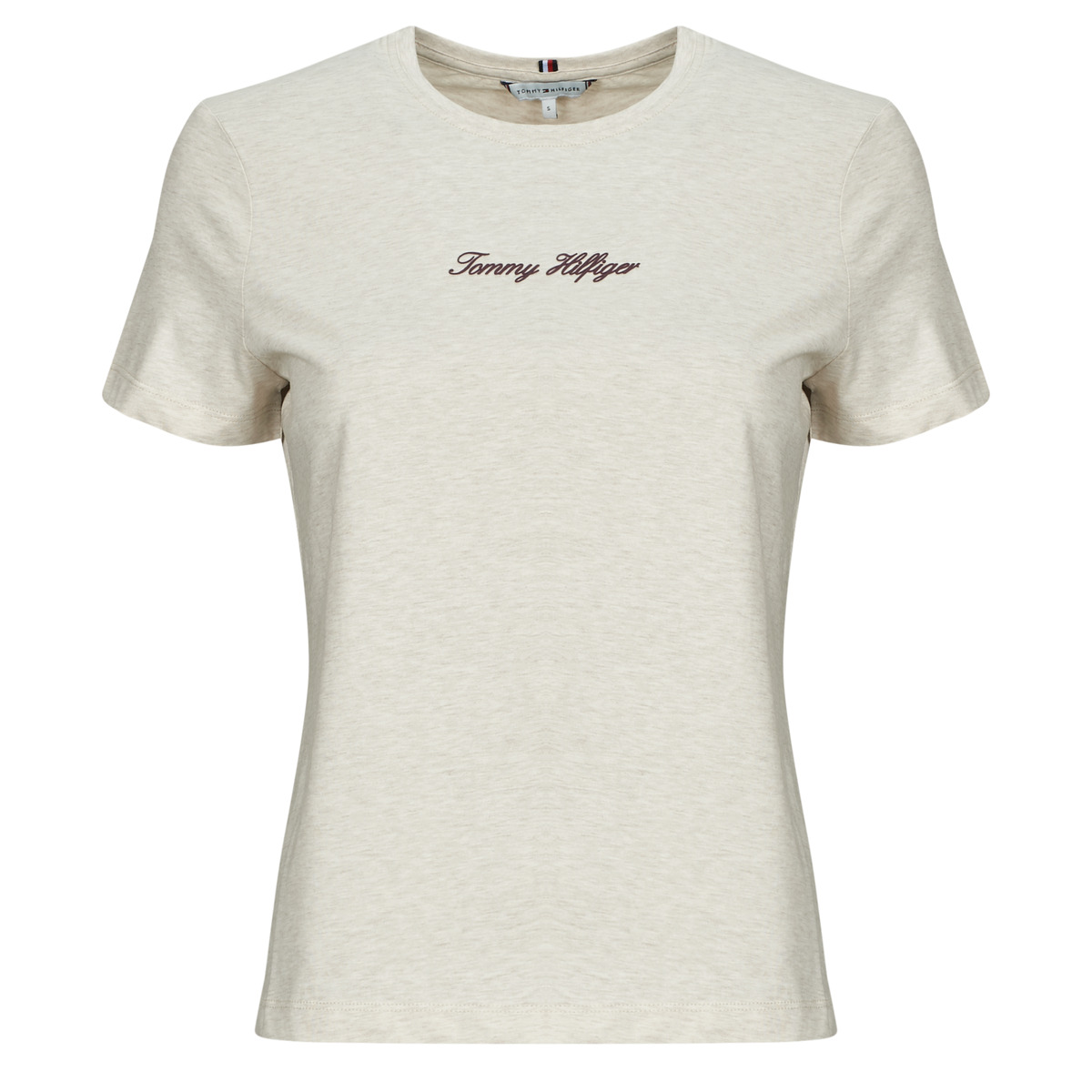 Tommy Hilfiger - CLASSIC SCRIPT REG SS TEE - Beige