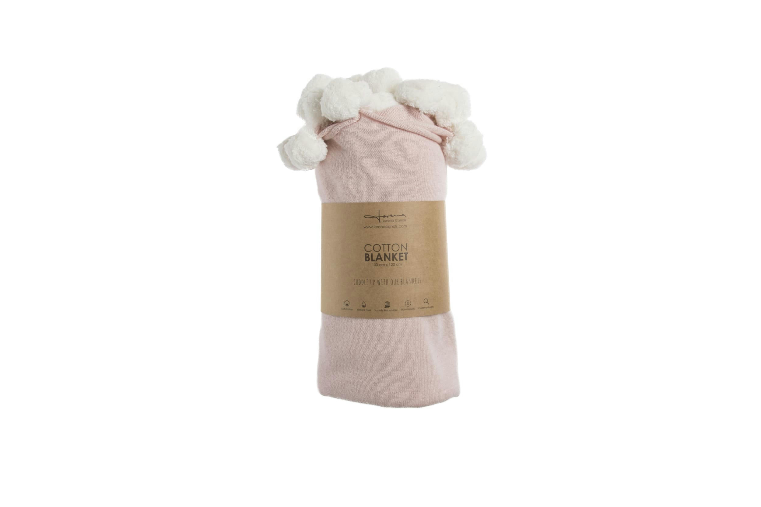 BUBBLY - Plaid en coton rose 100x120