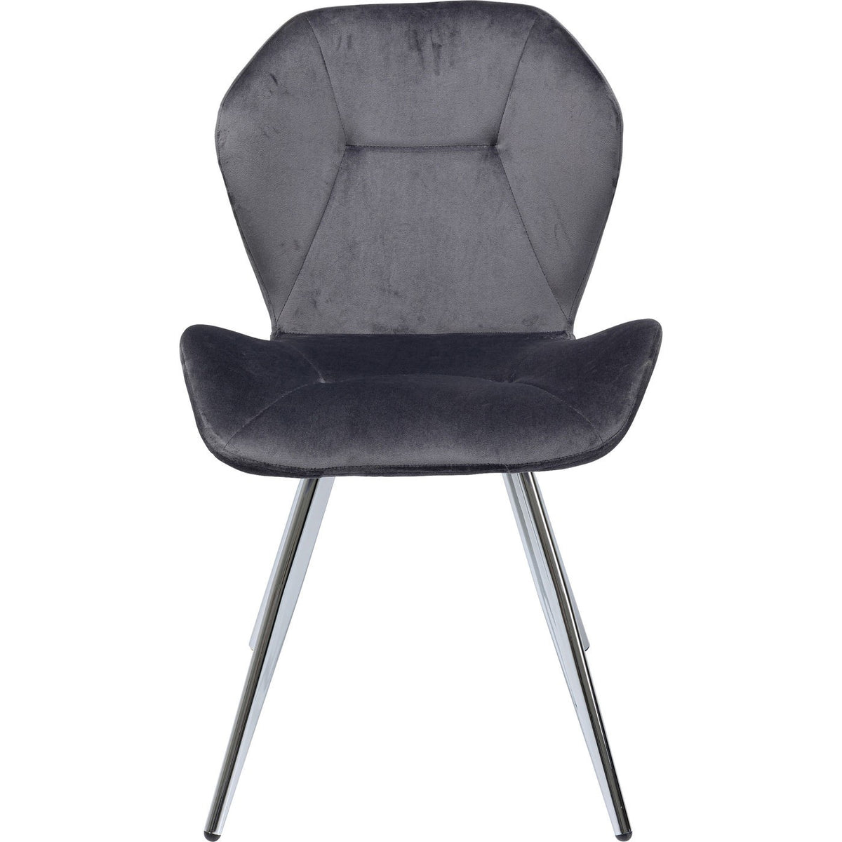 Kare Design Stoel Viva fluweel grijs en chroom