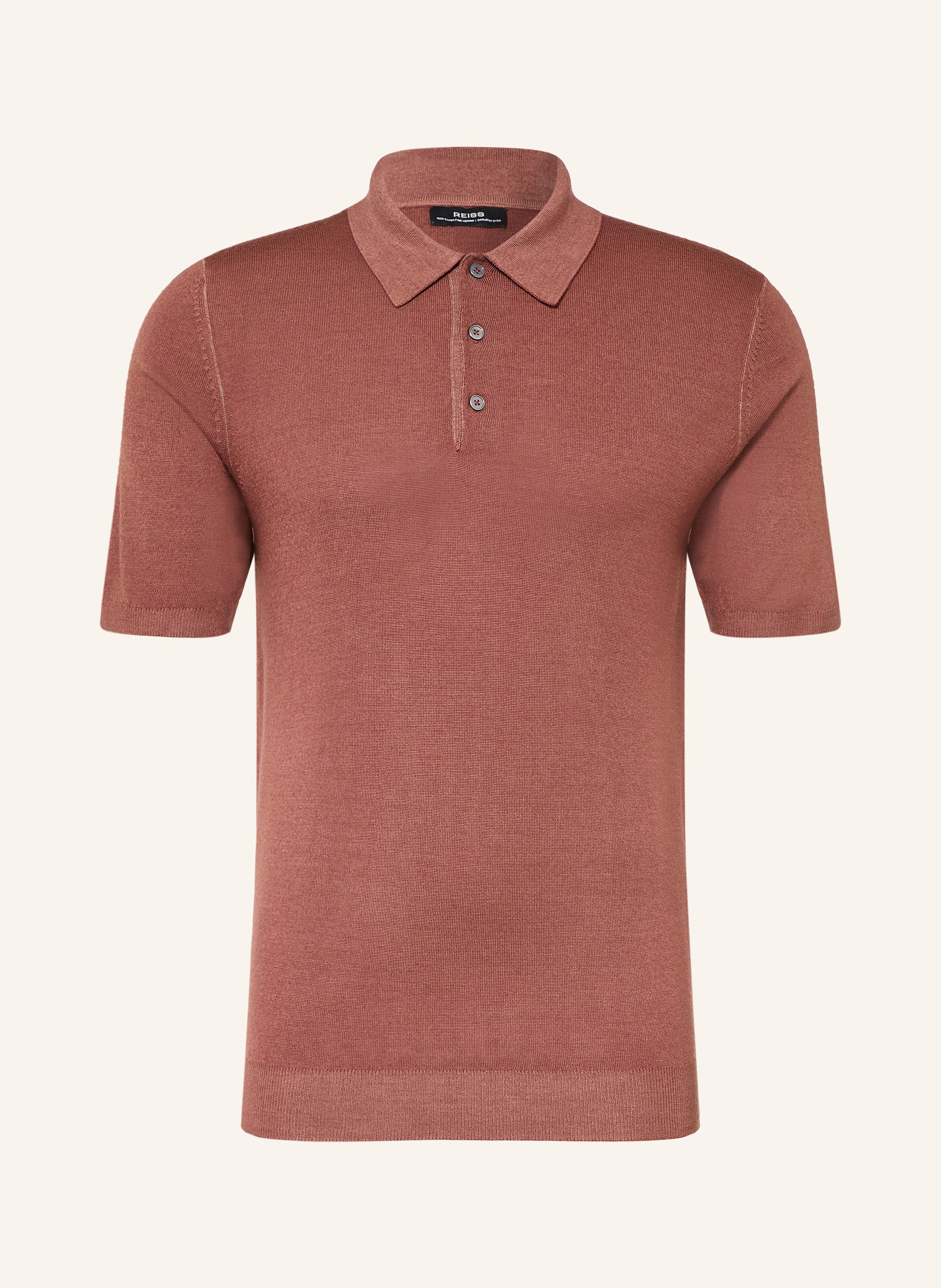 REISS Strick-Poloshirt JACKDAW aus Merinowolle