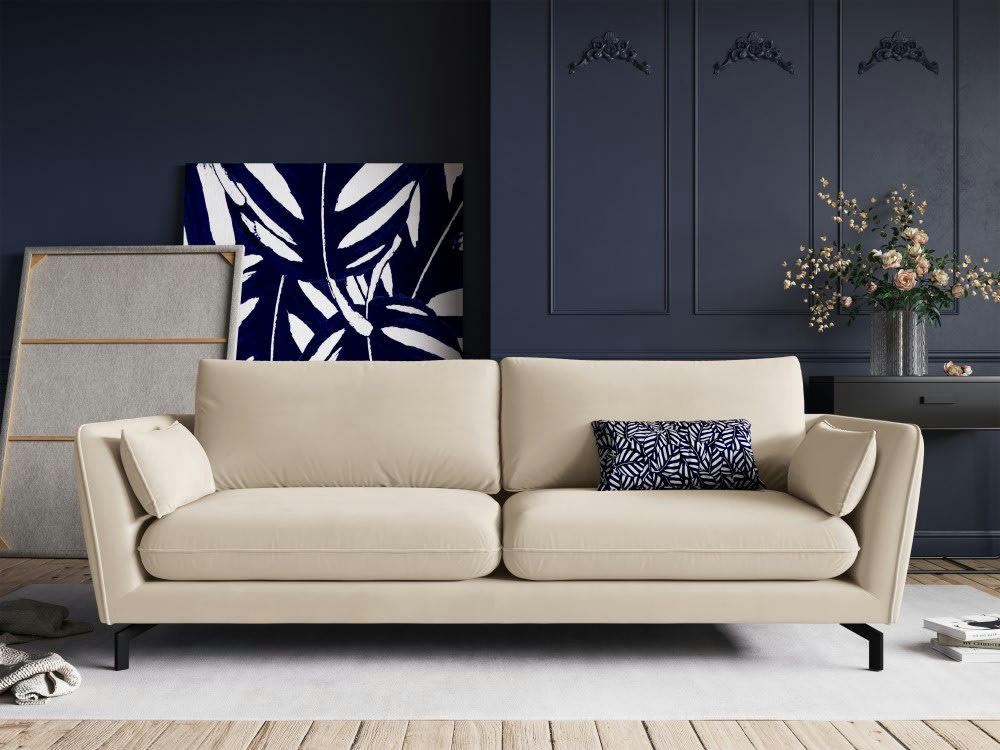 PODIUM - Canapé 3 places en velours beige