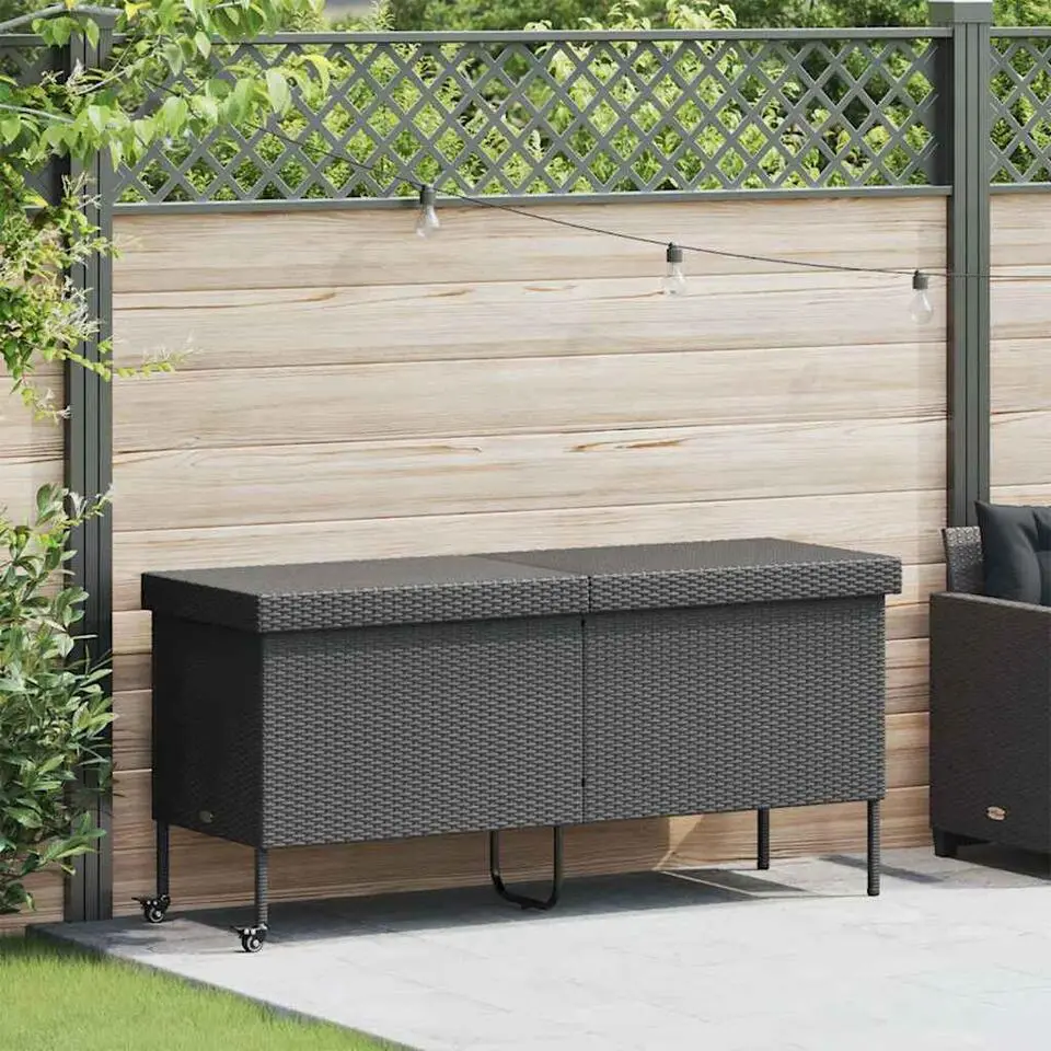 vidaXL - Tuinbox - Zwart - Poly rattan