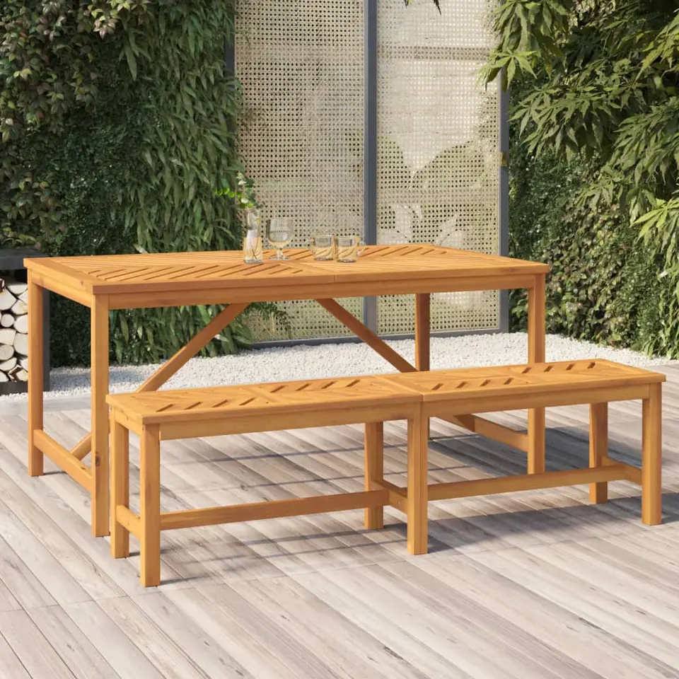 vidaXL - Tuintafel - Bruin - Massief acaciahout - 150 x 90 x 74 cm