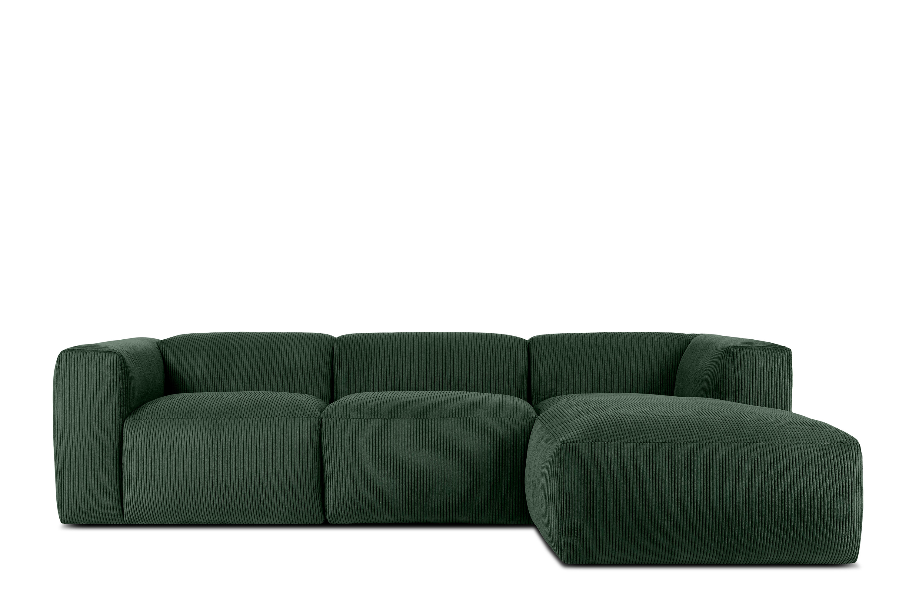 KONSIMO BUFFO Narożnik prawy modułowy, ciemnozielony, szer. 285 cm