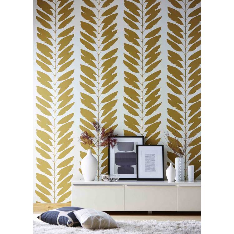 Scion Giant Yellow Tropical Leaves Wallpaper