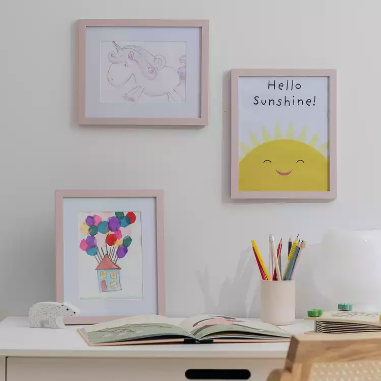 Habitat Pink Wooden 3 Pack Picture Frames - Mixed Size