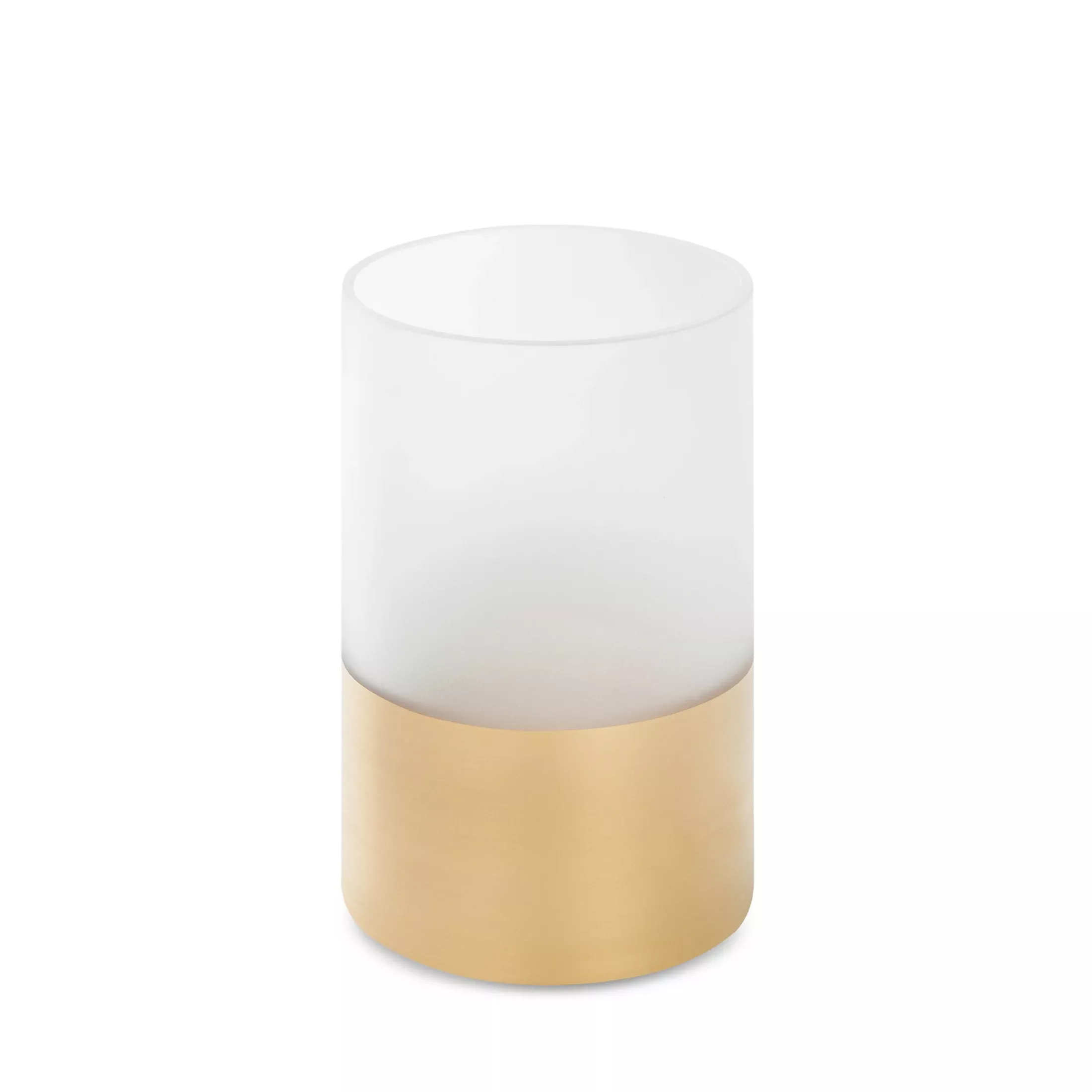 LIMITED COLLECTION Świecznik BLANCA biało-złoty ze szkła artystycznego MAGIA BIELI
