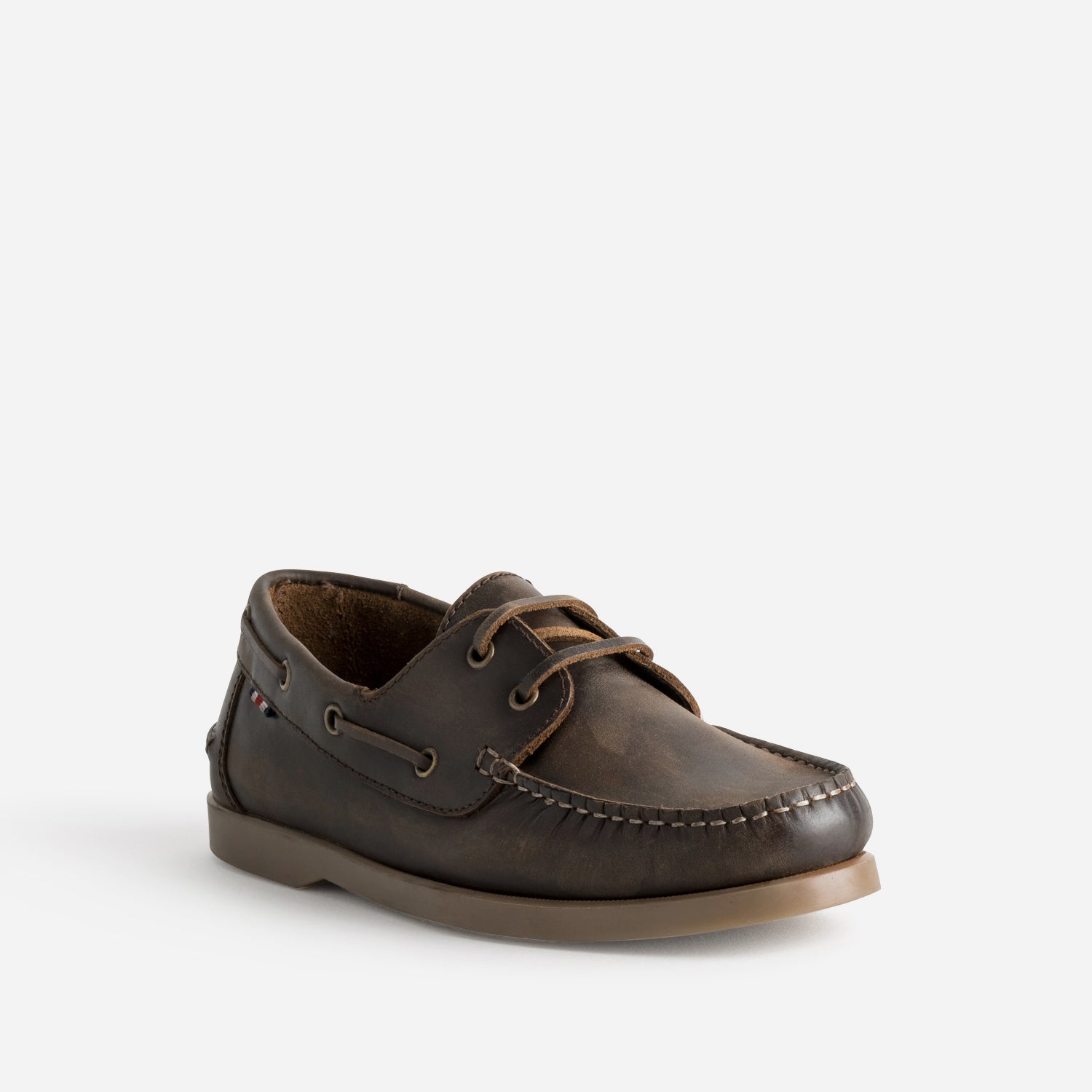 Chaussure-bateau marron en cuir