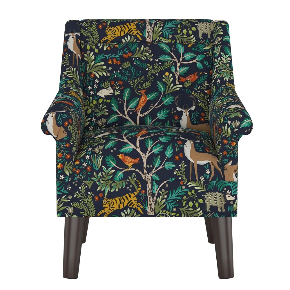 Skyline Furniture Kid's Chair in Folkland Admiral - 21W X 19D X 23H