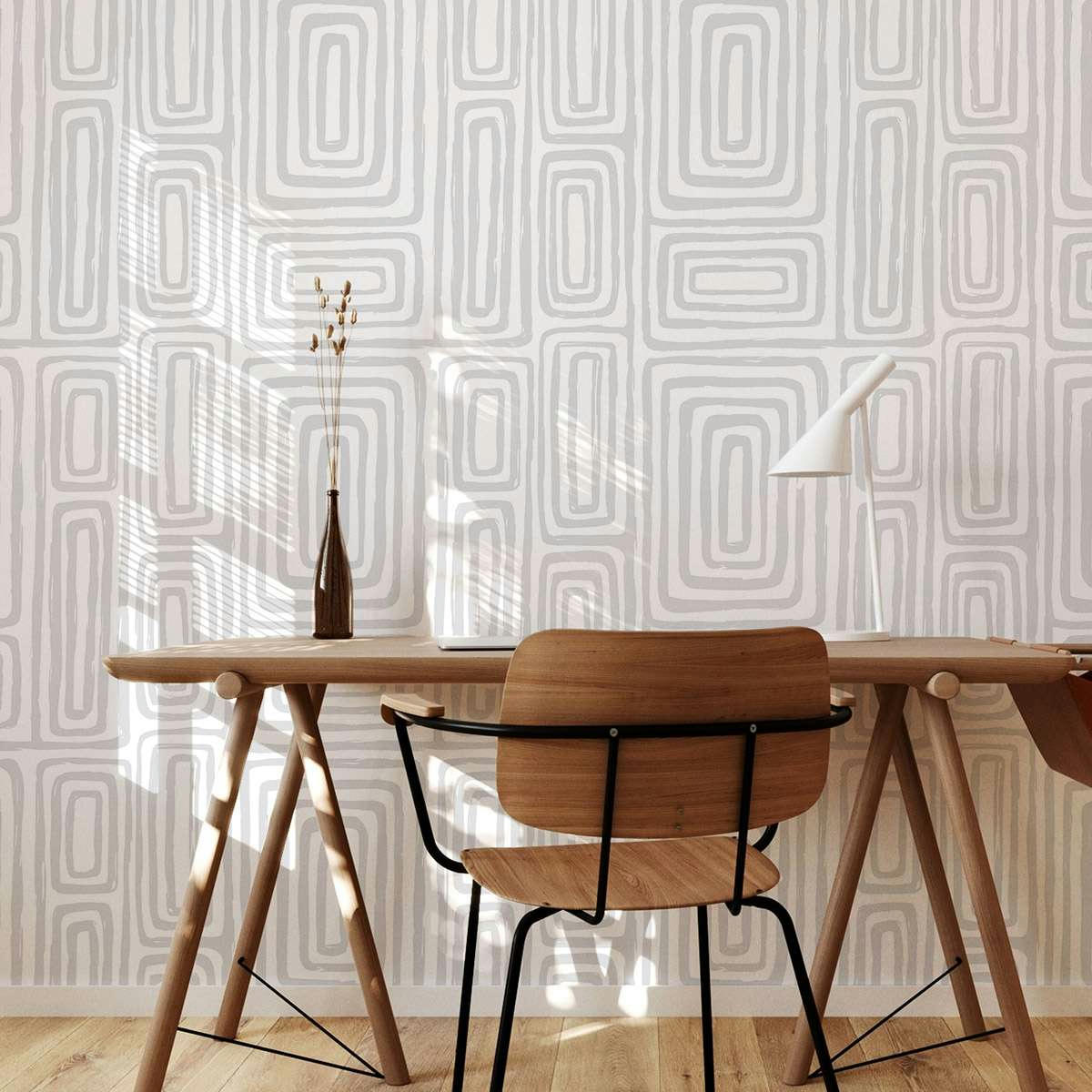 INKLINE - Papier peint vinyle adhésif ligne d'encre gris 50x300 cm