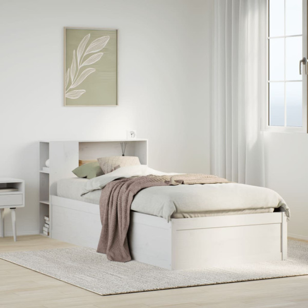 Łóżko drewniane rama łóżka sofa biała do sypialni pokoju 75x190 cm