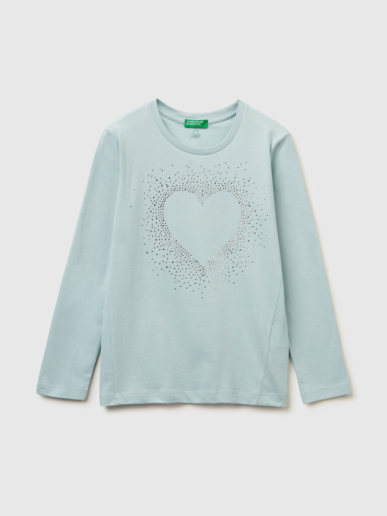 T-shirt with rhinestone applique