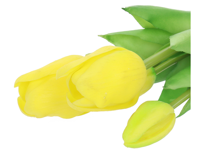 Bukiet tulipanów 28 cm 5 szt. gumowane żółte