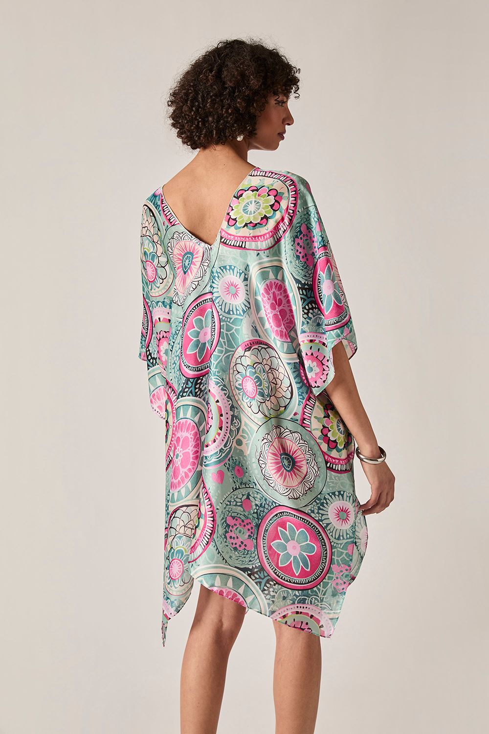 James Lakeland Turquoise Mandala Print Kaftan