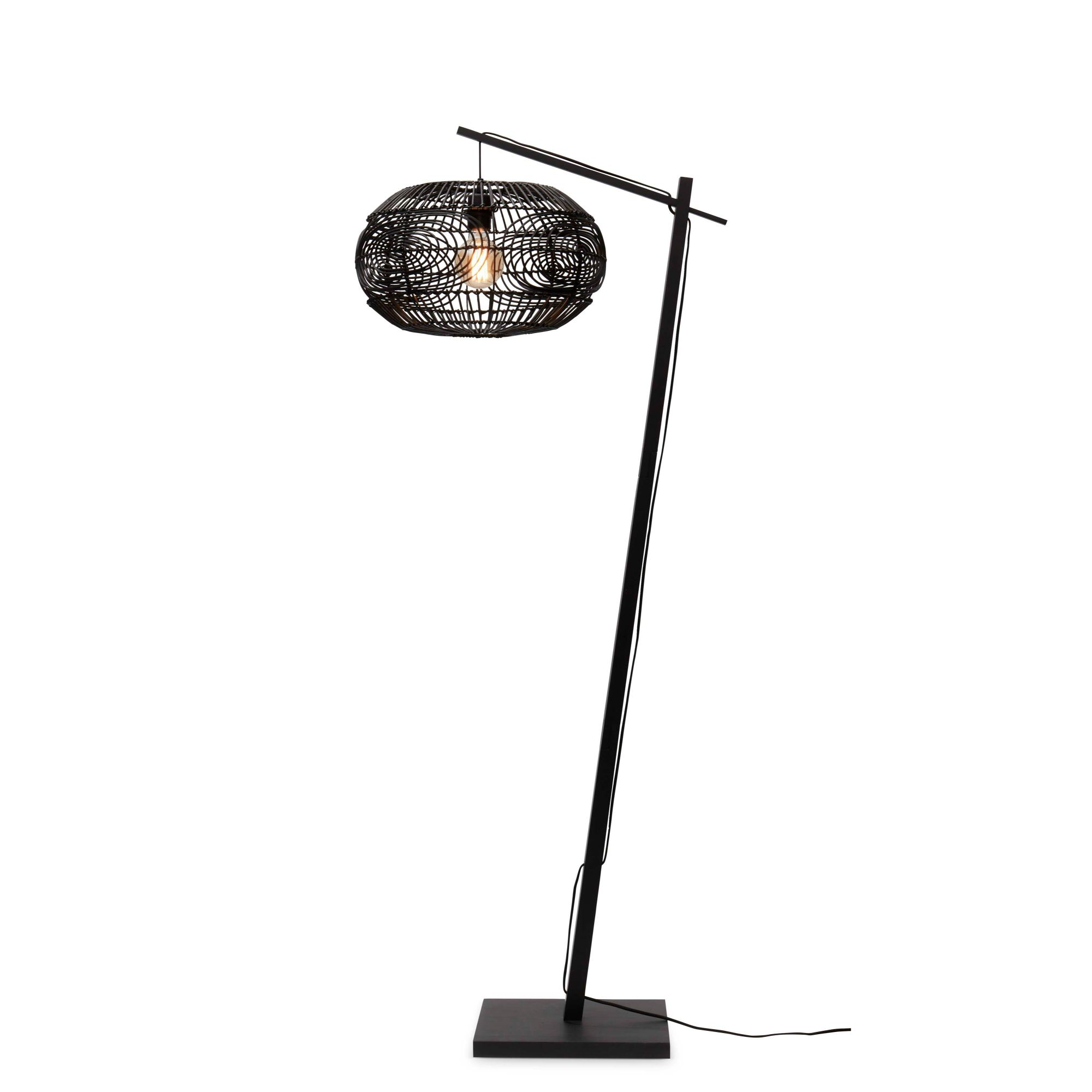GOOD&MOJO vloerlamp Madeira - zwart - Ø48cm