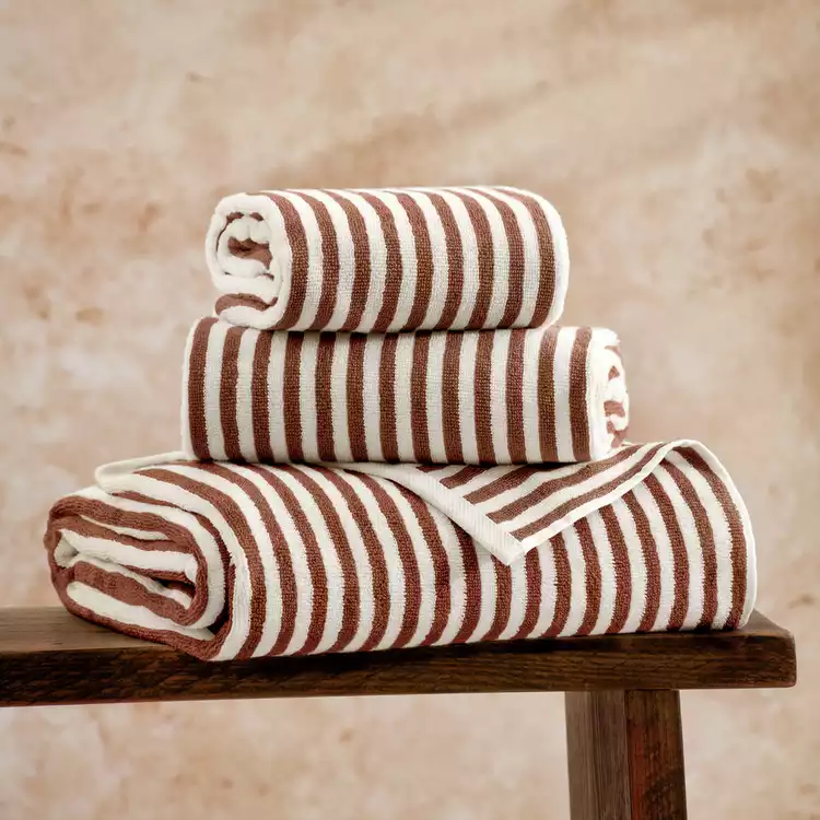 Yard Hebden Stripe Hand Towel - Brown