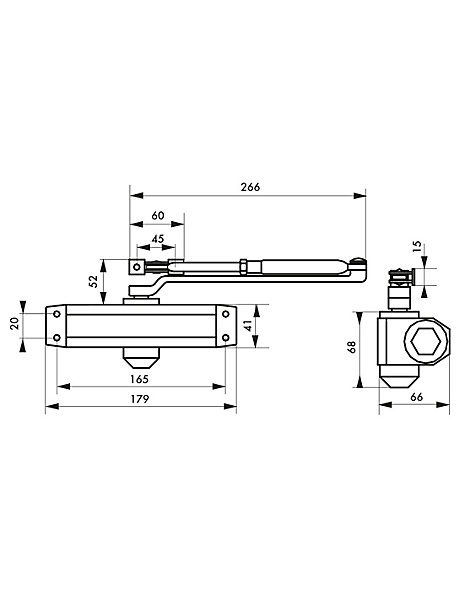 Ferme-porte automatique réversible hydraulique force 3, noir - THIRARD