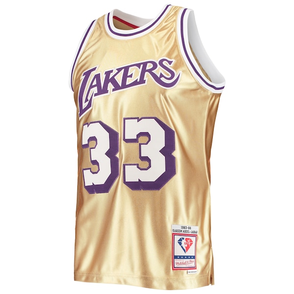 Kareem Abdul-Jabbar Los Angeles Lakers 75th Anniversary 1983/84 Hardwood Classics Swingman Jersey - Gold
