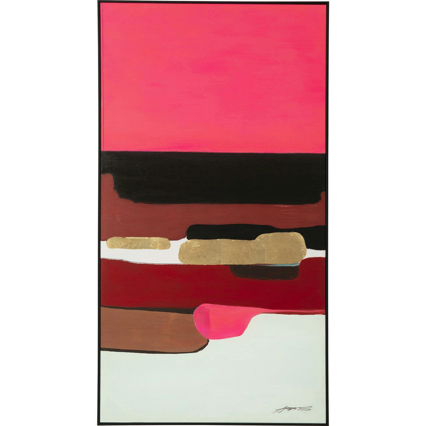 ABSTRACT SHAPES - Peinture Frame Abstract Shapes rose 73x143cm Kare Design
