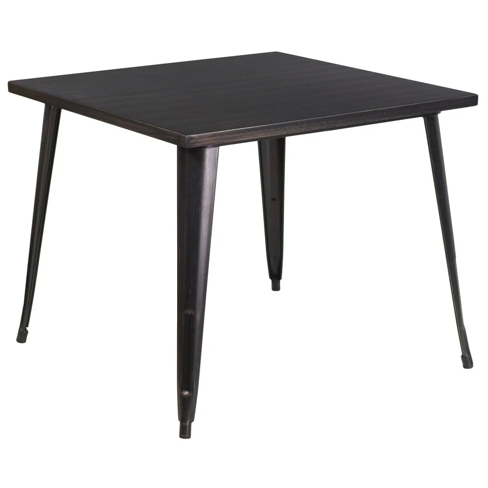 35.5'' Square Metal Indoor-Outdoor Table - 35.5W x 35.5D x 29.75H - 35.5W x 35.5D x 29.75H