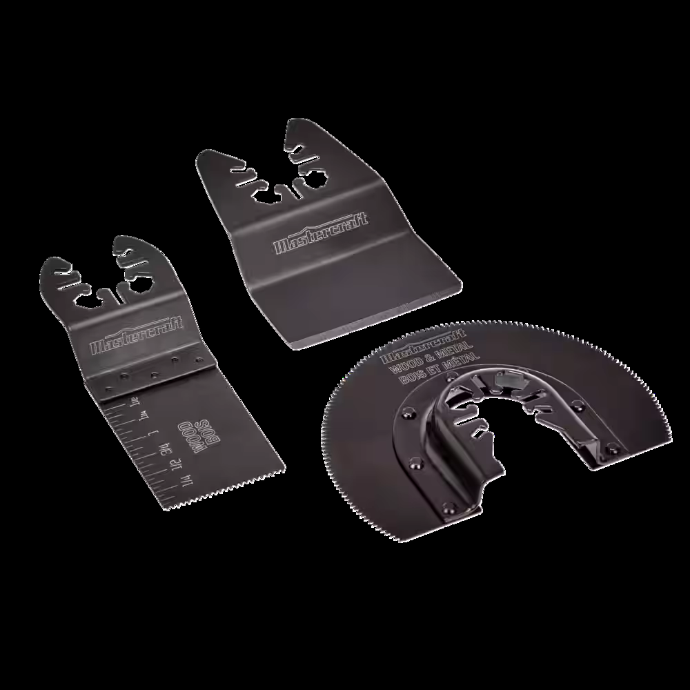 Mastercraft Multi-Crafter Oscillating Tool Semi-Circle, Plunge & Scraper Blades, 1-1/4-in, 3-pk