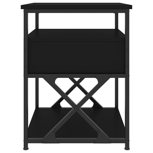 NNEVL Bedside Cabinets 2 pcs Black 40x42x55 cm Engineered Wood