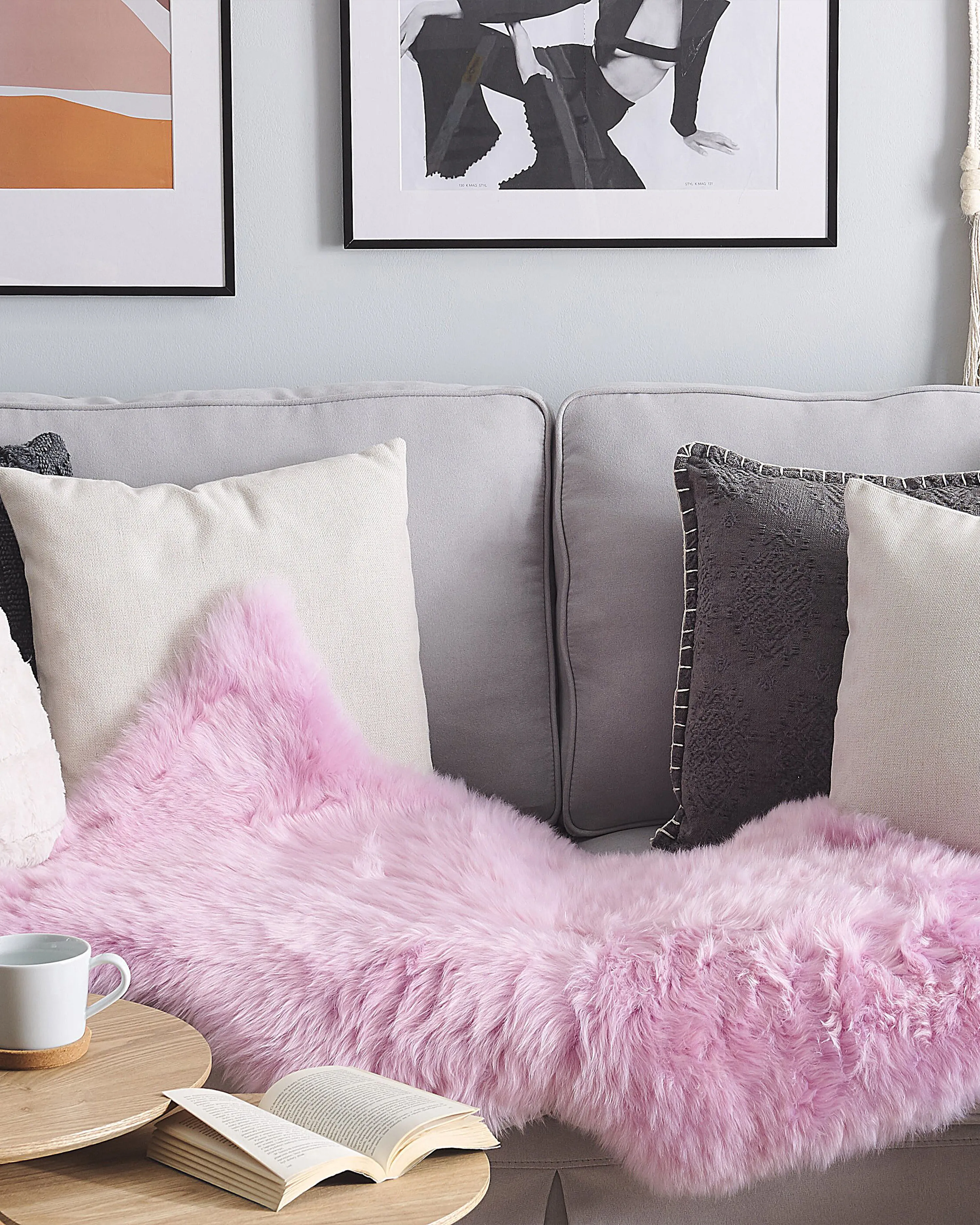 Sheepskin Rug ULURU Pink 65 x 110 cm