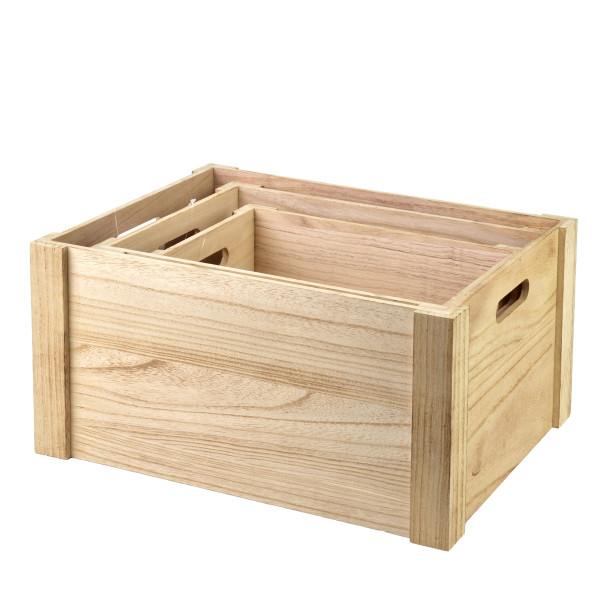 RINO Komplet 3 skrzynek drewnianych 40x30x20 cm,35x25x18 cm,30x20x16 cm