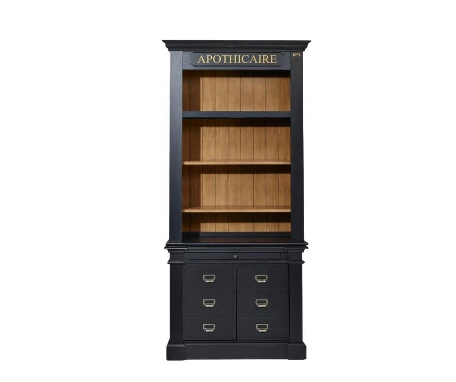 GASPARD - Bibliothèque apothicaire noire