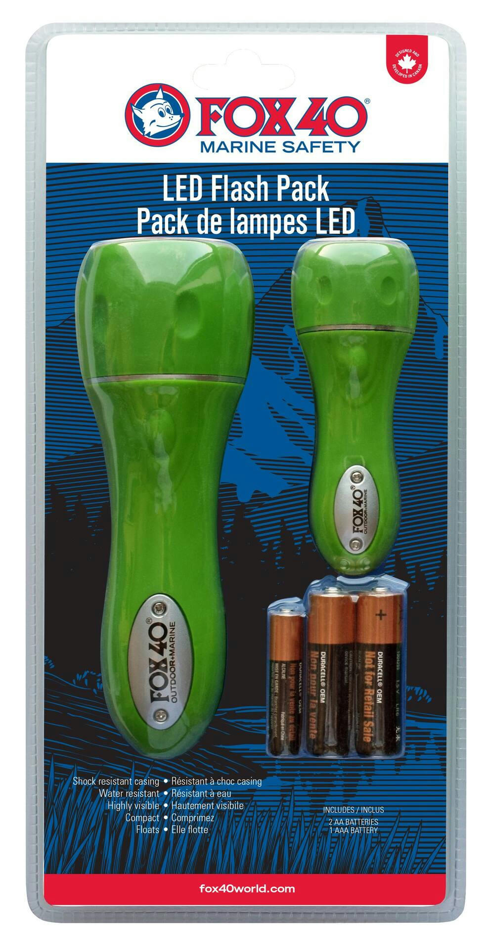 Fox 40 LED Marine Flashlight, 2-pk, Green