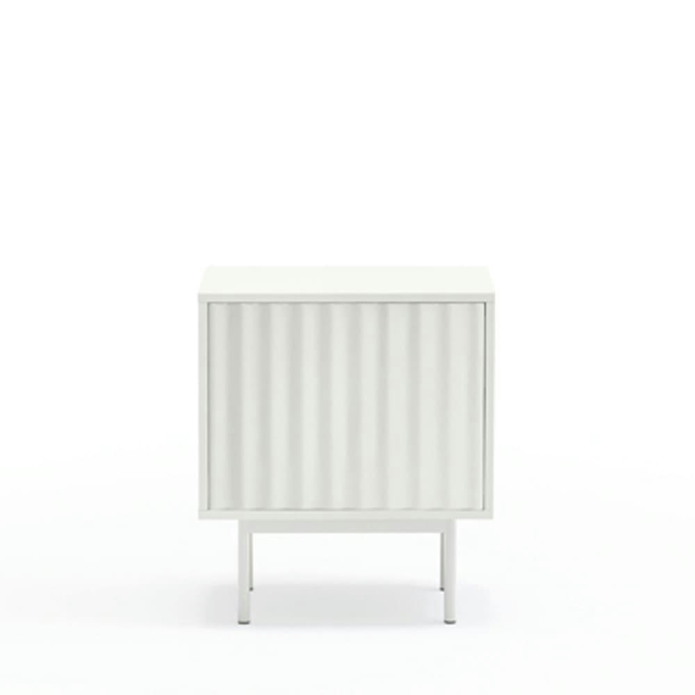 SIERRA - Table de chevet 1 porte 2 tiroirs en bois blanc