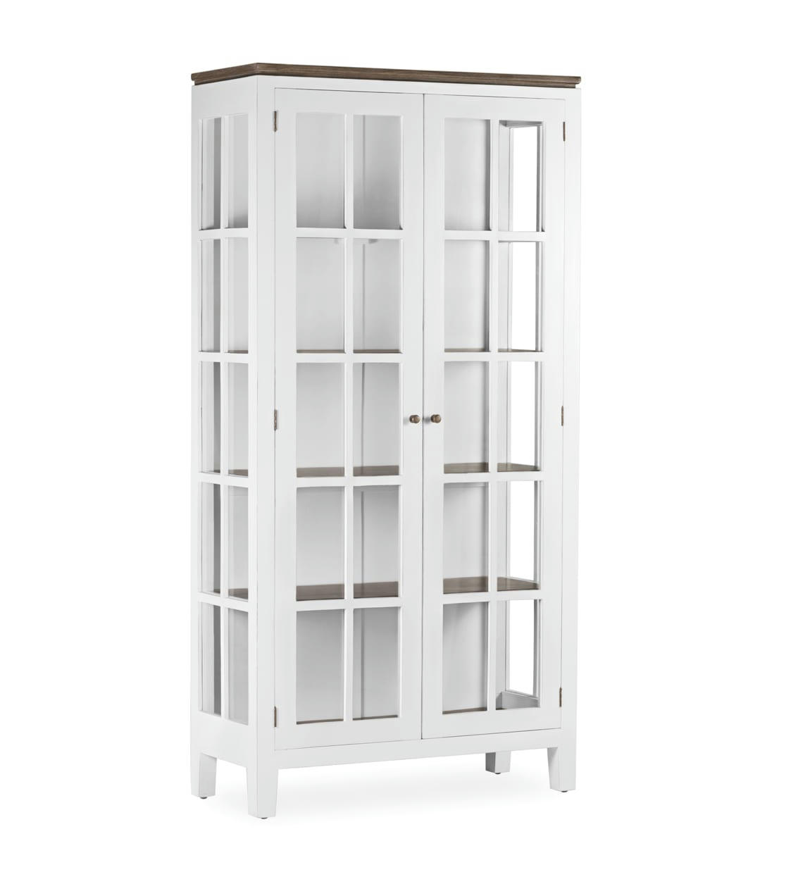 EVEREST - Vitrine en bois de mindi blanc H190